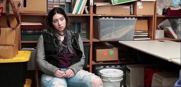 BBW teen thief caught and fucked by her LP officer stepdad